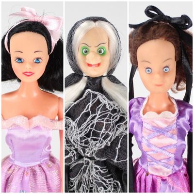 3 X Vintage 80&#39;s Era Disney Hong Kong Collector Dolls: &quot;Snow White/Evil Queen/Evil Stepsister&quot; LOT
