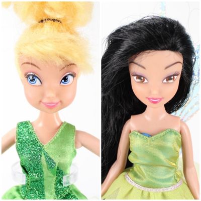 2 X 2005 Disney: &quot;Tinker Bell &amp; Rosetta Silvermist&quot; Fairy Dolls by Jakks Pacific LOT