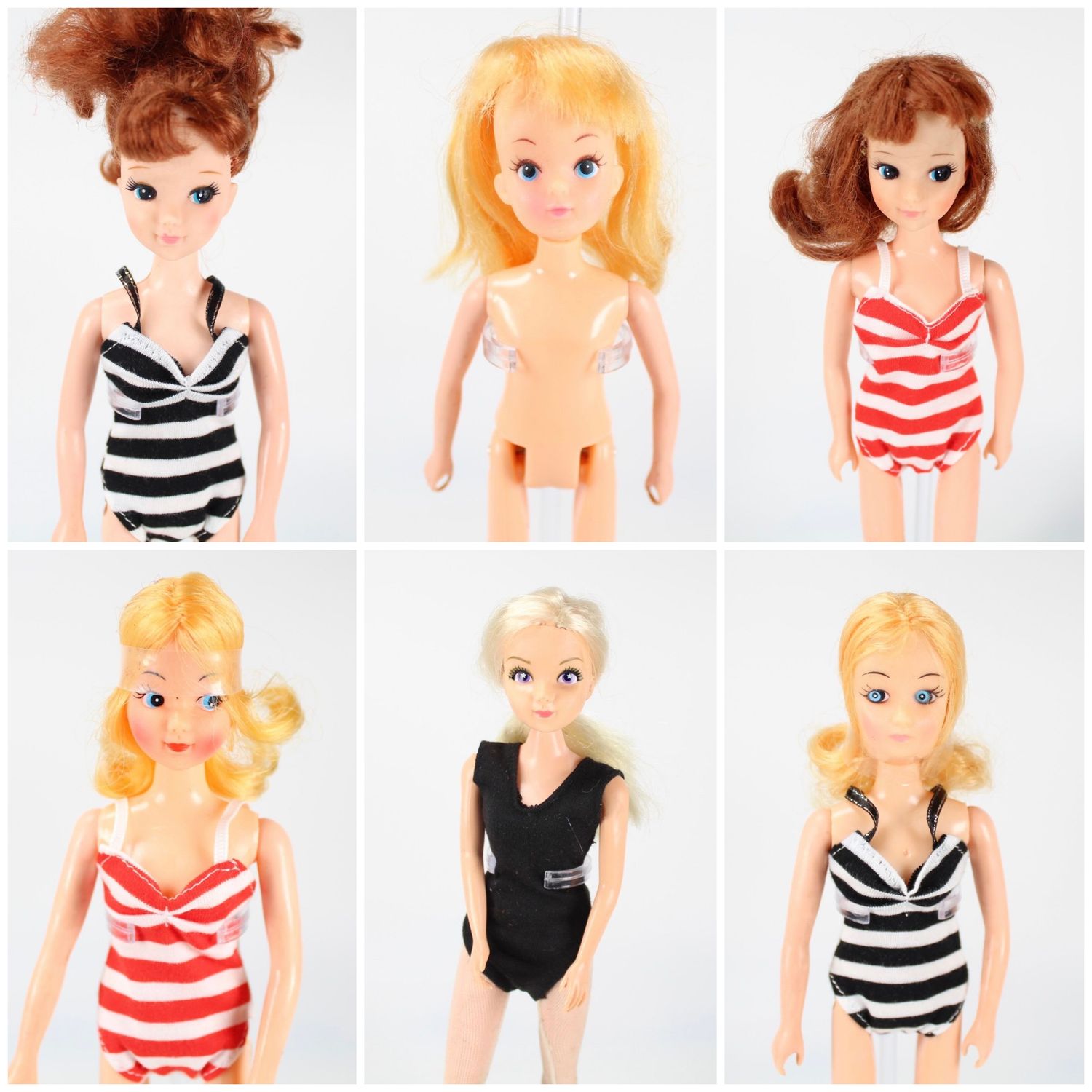 6 X Vintage 70&#39;s &amp; 80&#39;s Era Tomy Collector Dolls LOT