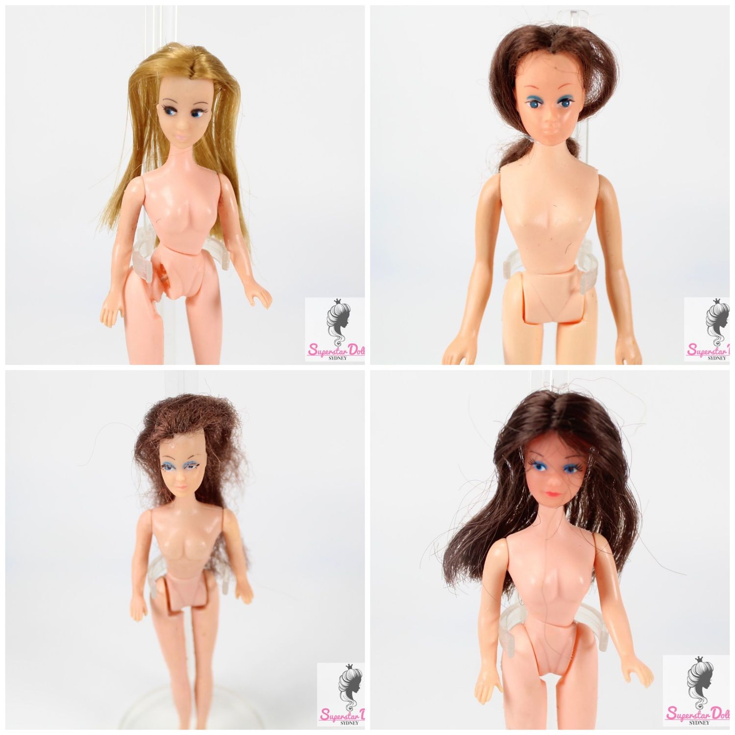 4 X Vintage 1970&#39;s Topper/B&amp;G &quot;Dawn&quot; 6/6,5/7.5&quot; Fashion Dolls LOT