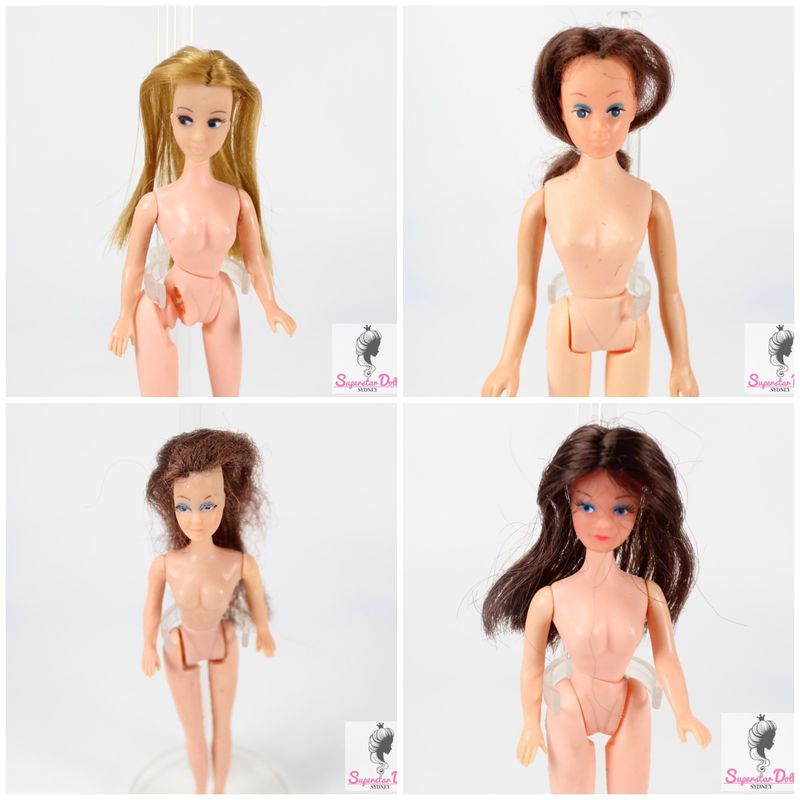 4 X Vintage 1970&#39;s Topper/B&amp;G &quot;Dawn&quot; 6/6,5/7.5&quot; Fashion Dolls LOT