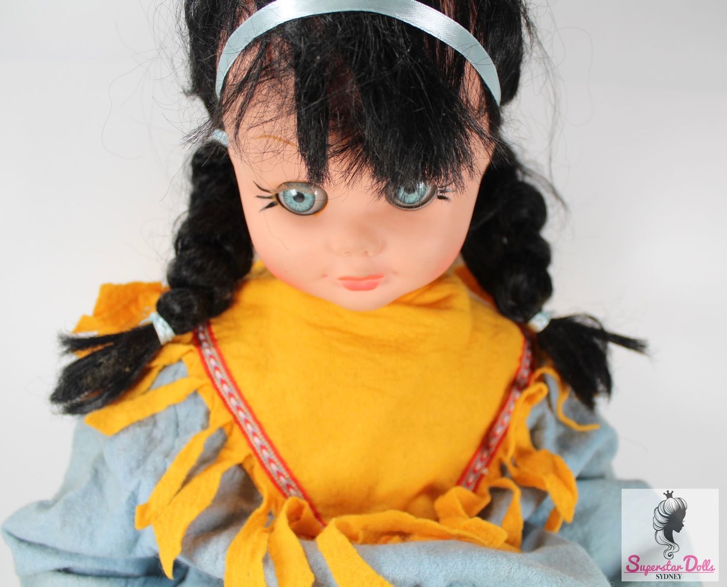 Vintage 36&quot;/92cm &quot;Pocahontas/Native American&quot; Fabric Toddler Doll