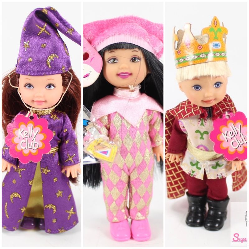 3 X 90&#39;s Era &quot;Kelly Club&quot; Dressed DE-BOXED Kelly Barbie Dolls LOT
