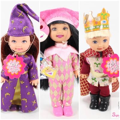 3 X 90&#39;s Era &quot;Kelly Club&quot; Dressed DE-BOXED Kelly Barbie Dolls LOT