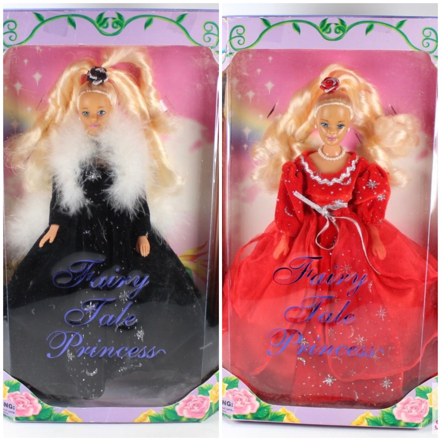 2 X 90&#39;s/2000&#39;s Era &quot;Fairy Tale Princess&quot; Big W Clone Doll LOT