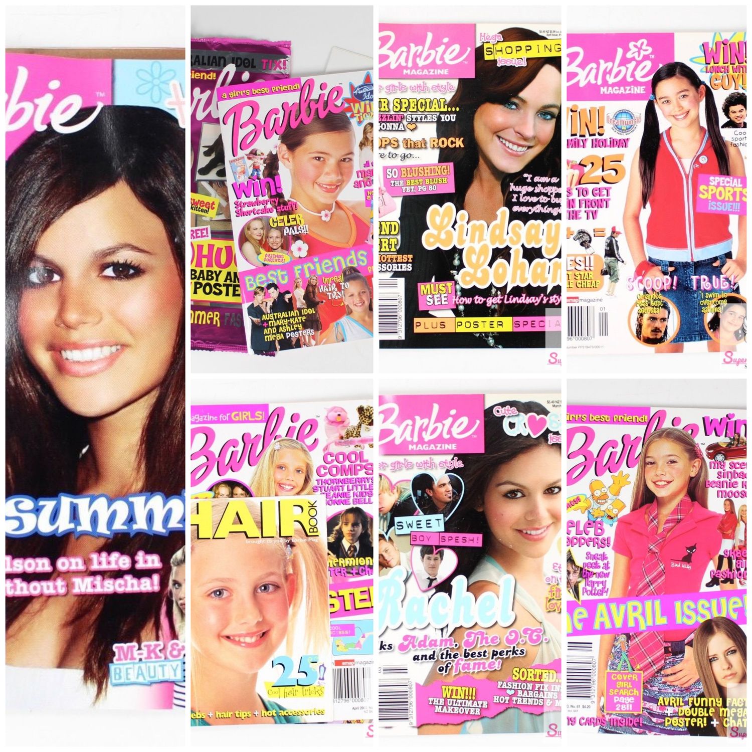 7 X 2000&#39;s Era Australian Barbie Magazines LOT