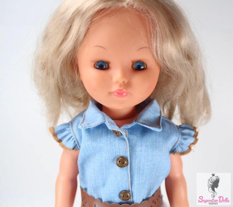 Vintage 1960&#39;s 17&quot; Hard Plastic Italian Toddler Doll by Effe