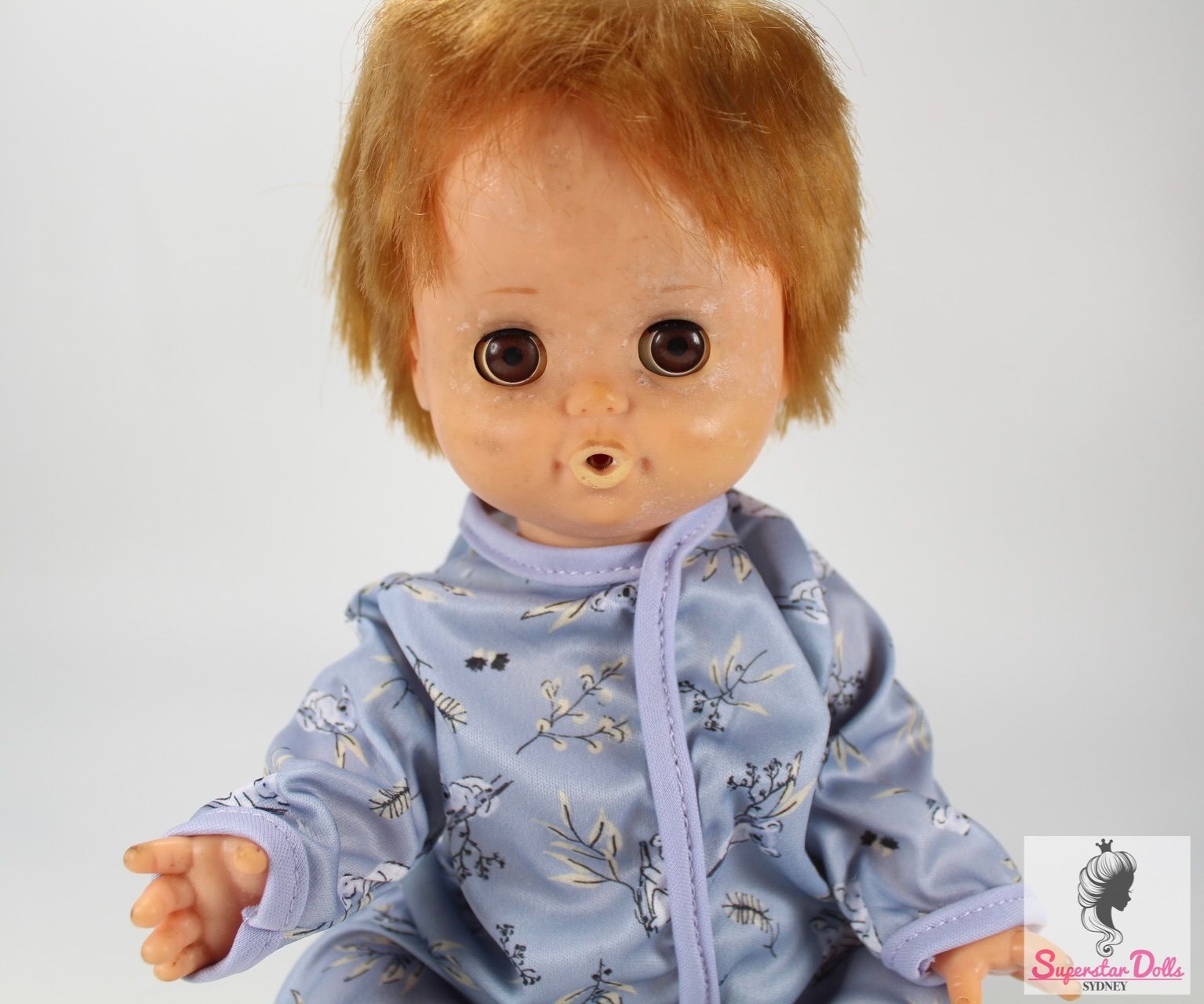 Vintage 1960's 15" Crying Baby Doll by Tomy Japan img