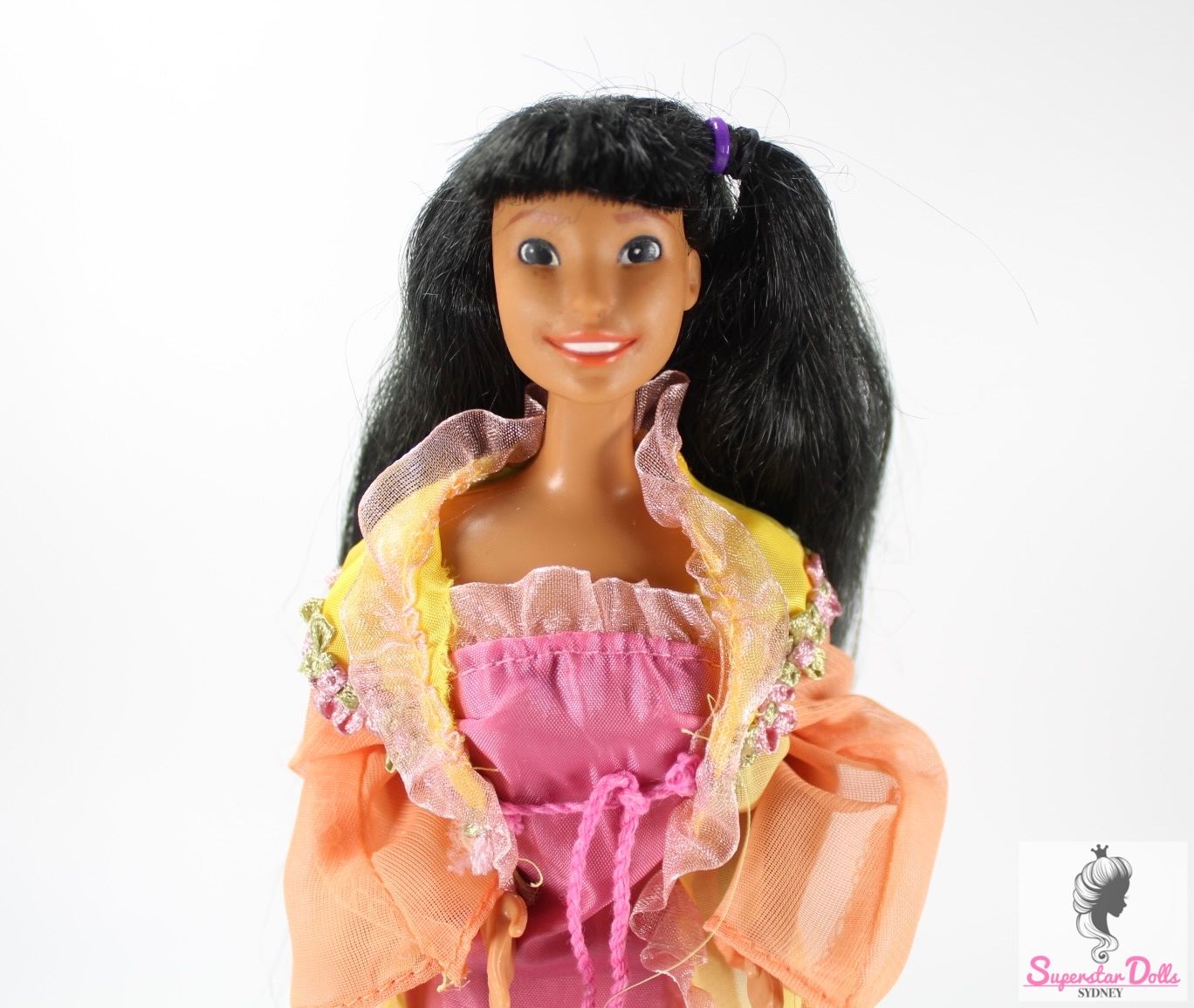 1995 Disney: &quot;Sun Colors&quot; Nakoma Pocahontas Doll By Mattel in Vintage Barbie Fashion