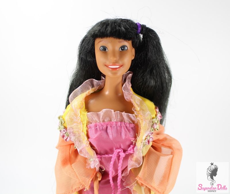 1995 Disney: &quot;Sun Colors&quot; Nakoma Pocahontas Doll By Mattel in Vintage Barbie Fashion