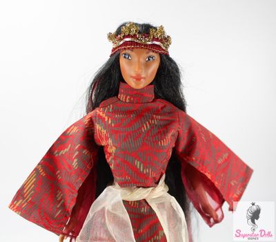 1995 Disney: &quot;Sun Colors&quot; Pocahontas Doll By Mattel in Vintage Barbie Fashion