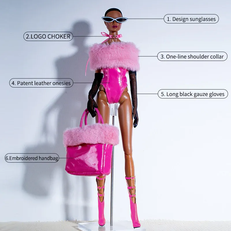 "Black Pink" Fashion Set for 11.5-12.5" Fashion Dolls-Y216 img