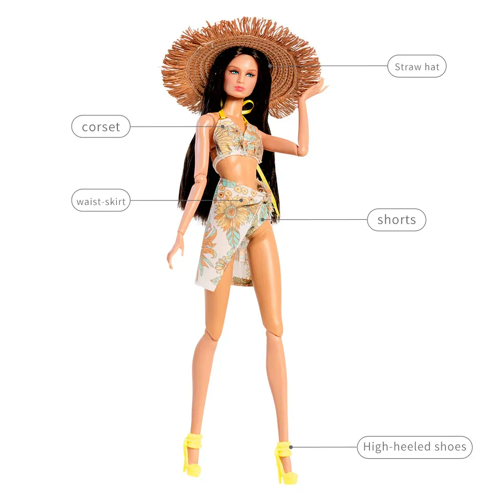 PRE-ORDER: &quot;Romantic Beach Bikini&quot; Fashion Set for 11.5-12.5&quot; Fashion Dolls-Y188