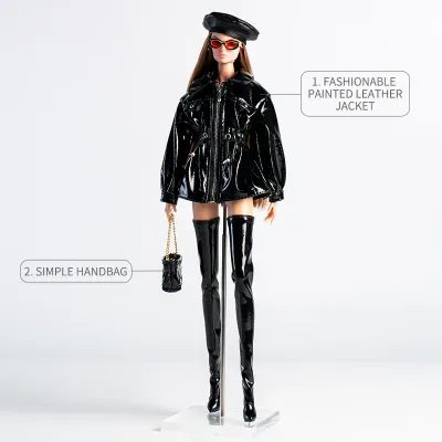 "Cool Girl" Fashion Set + Hand Made Boots for 11.5-12.5" Fashion Dolls-Y259+P08+P83+P50