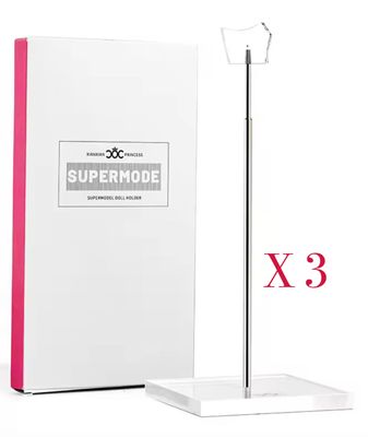 Pack of 3 X Premium Telescopic Doll Stand with Steel Stem/Acrylic Base for 1:6/11.5-13.5&quot; Fashion Dolls