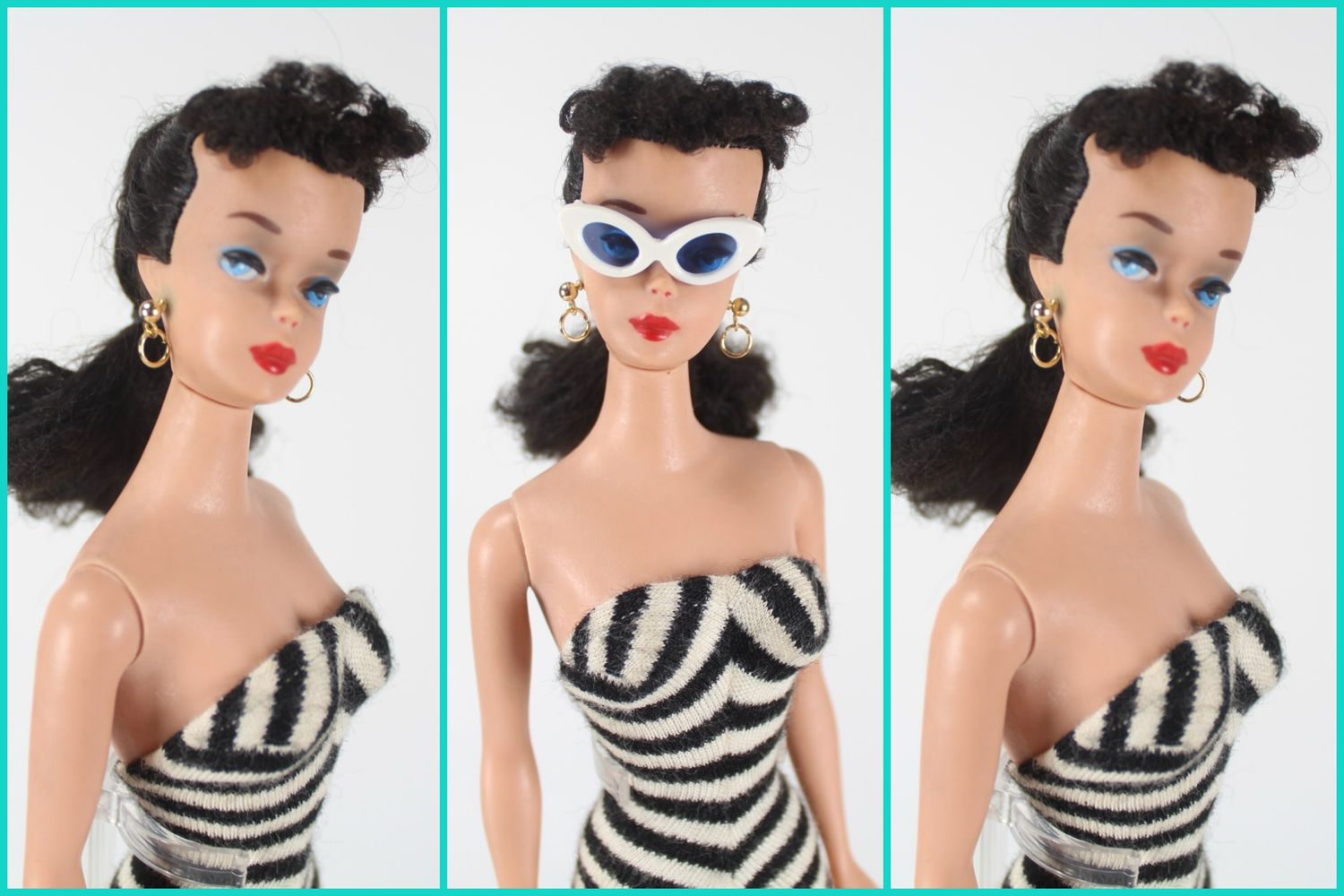 3 X Handmade &quot;Vintage Barbie Style&quot; Gold Hoop Metal Earring SET for 1:6/11.5-13&quot; Fashion Dolls