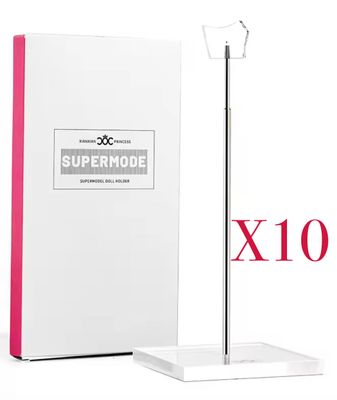 Pack of 12 X Premium Telescopic Doll Stand with Steel Stem/Acrylic Base for 16/11.5-13.5" Fashion Dolls