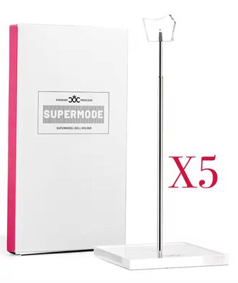 Pack of 5 X Premium Telescopic Doll Stand with Steel Stem/Acrylic Base for 1:6/11.5-13.5" Fashion Dolls