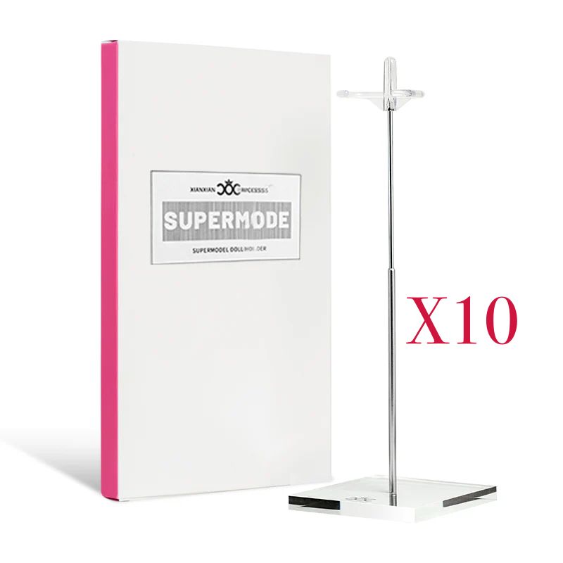 10 X Premium Telescopic Doll Stand with Steel Stem/Acrylic Base for 16/11.5-13.5" Fashion Dolls-Waistband Style-P201