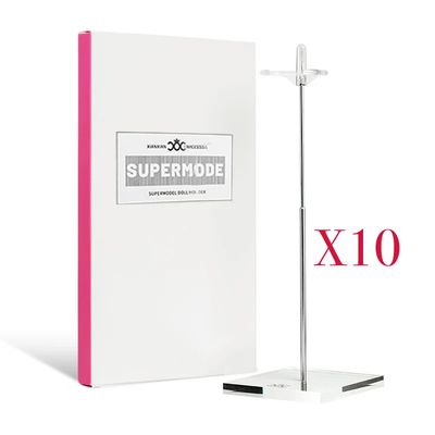 10 X Premium Telescopic Doll Stand with Steel Stem/Acrylic Base for 16/11.5-13.5" Fashion Dolls-Waistband Style-P201