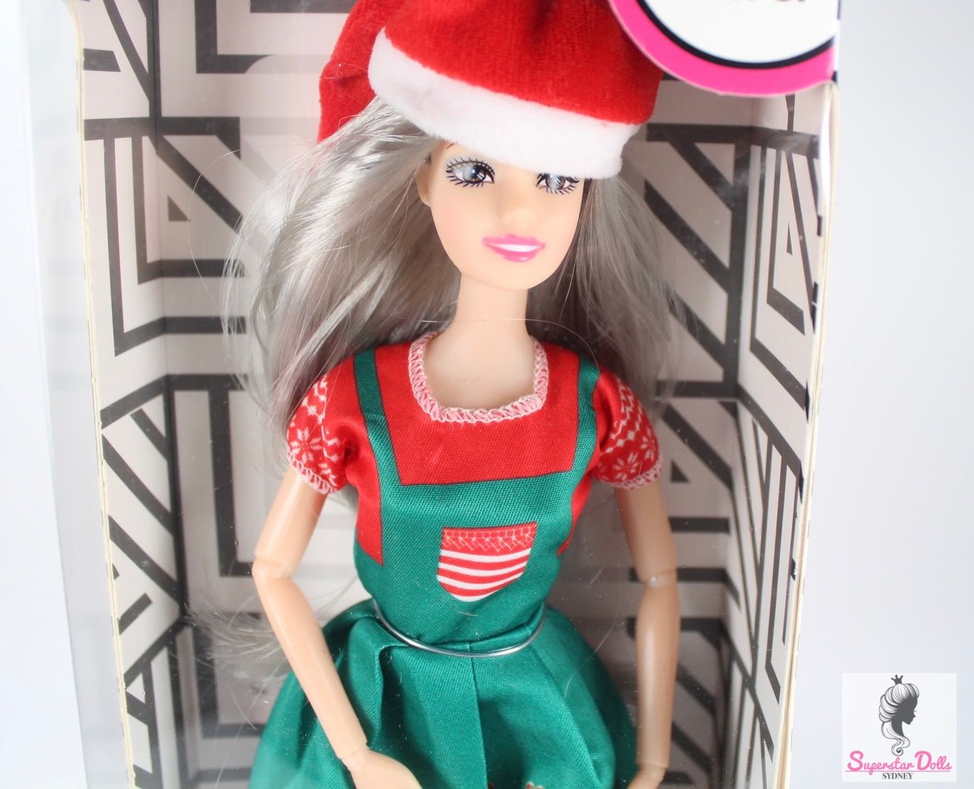 "Superstar Barbie" Clone Santa Christmas Doll-Grey Hair