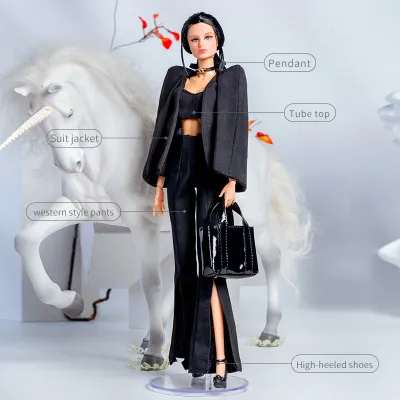 Xian Xian"Black Attitude " Fashion Set for 11.5-12.5" Fashion Dolls-Y183+P20