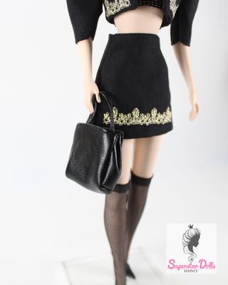 Xian Xian  "Black Attitude " Fashion Set for Barbie/Integrity Toys &amp; Similar Fashion Dolls-Y180+P24