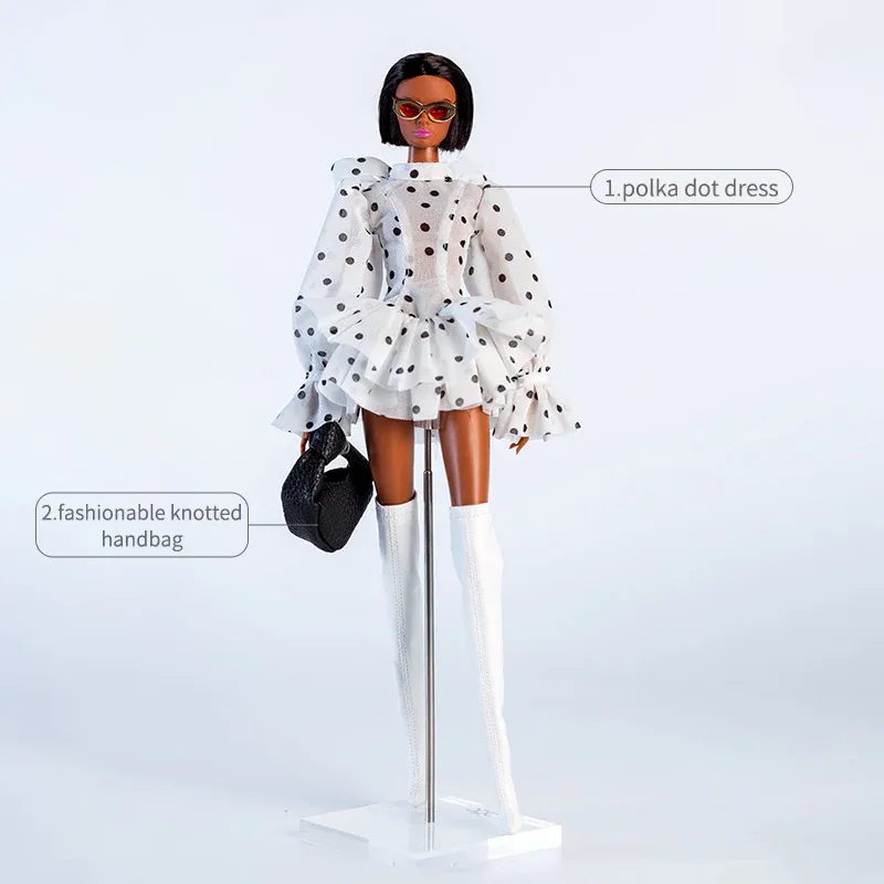 IN-STOCK NOW: "Polka Dot Fantasy" Fashion Set + Hand Made Boots for 1:6/11.5-12.5" Fashion Dolls Y2455+P51+P83