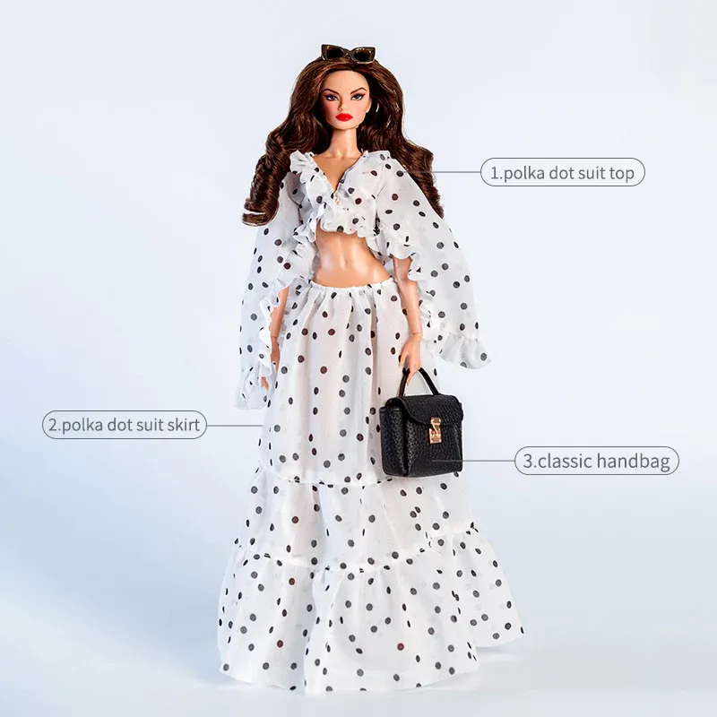 PRE-ORDER: &quot;Polka Dot Fantasy&quot; Fashion Set + Hand Made Soes for 1:6/11.5-12.5&quot; Fashion Dolls Y256+P38+P93