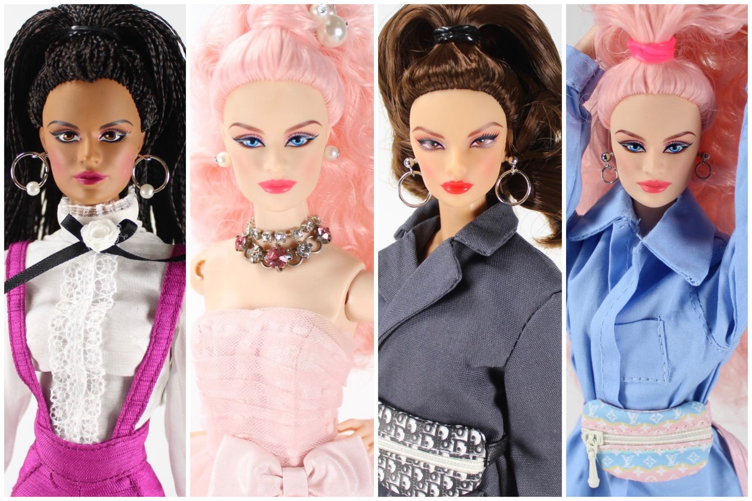 4 X Handmade Metal Earring SET for 1:6/11.5-13&quot; Fashion Dolls-Silver