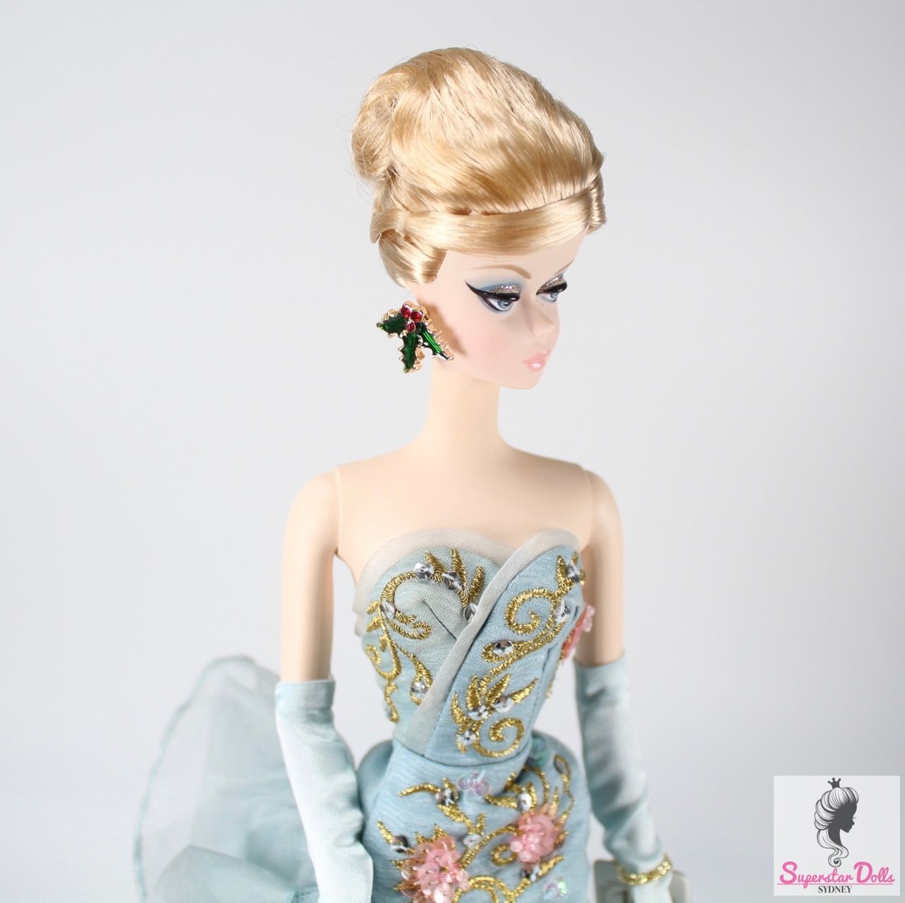 1 x Pair of Handmade Metal Mistletoe Stud Earrings for 1:6/11.5-13&quot; Fashion Dolls