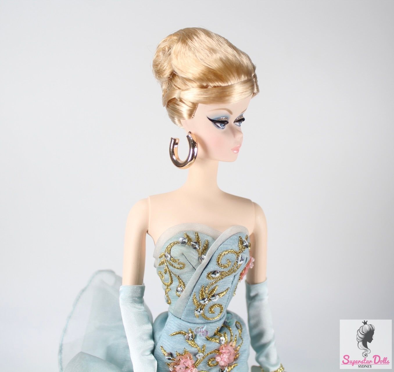 1 x Pair of Handmade Metal Chunky Gold Hoop Earrings for 1:6/11.5-13&quot; Fashion Dolls