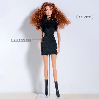"Black Dress" Fashion Set for Barbie/Integrity Toys &amp; Similar Sized Fashion Dolls 11.5-12.5"-Y164
