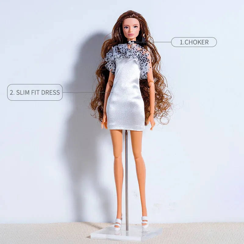 "White Dress" Fashion Set for Barbie/Integrity Toys &amp; Similar Sized Fashion Dolls 11.5-12.5"-Y168