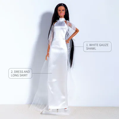 "White Dress" Fashion Set for Barbie/Integrity Toys &amp; Similar Sized Fashion Dolls 11.5-12.5"-Y173