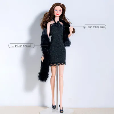 "Black Dress" Fashion Set for Barbie/Integrity Toys &amp; Similar Sized Fashion Dolls 11.5-12.5"-Y165