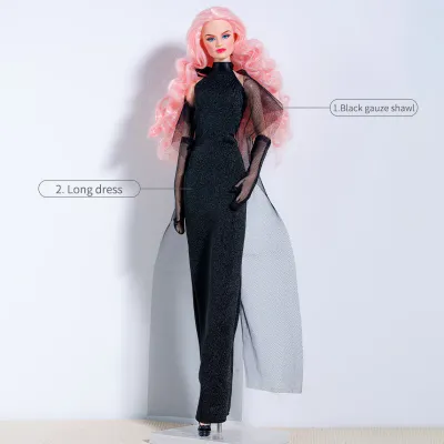 Xian Xian"Black Dress" Fashion Set for Barbie/Integrity Toys &amp; Similar Sized Fashion Dolls 11.5-12.5"-Y163