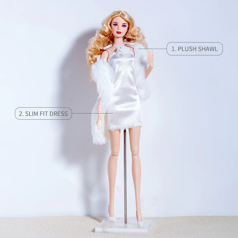 "White Dress" Fashion Set for Barbie/Integrity Toys &amp; Similar Sized Fashion Dolls 11.5-12.5"-Y171
