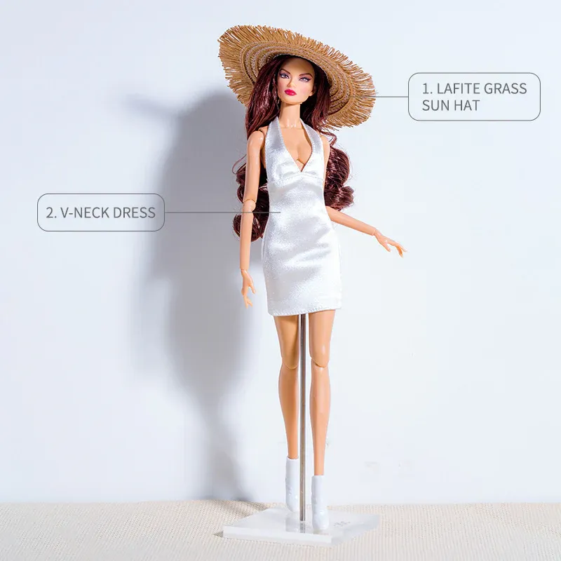 "White Dress" Fashion Set for Barbie/Integrity Toys &amp; Similar Sized Fashion Dolls 11.5-12.5"-Y175