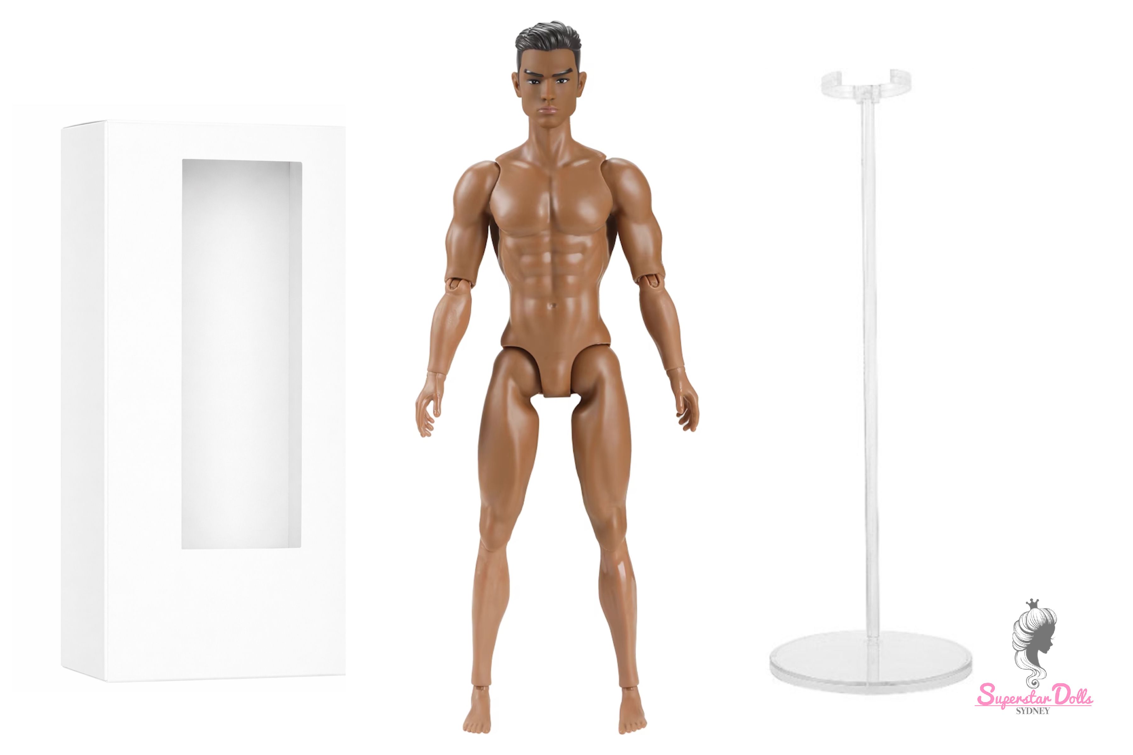 2026 13.5" "Muscle Man" Nude Articulated Male Fashion Doll with Box & Stand img