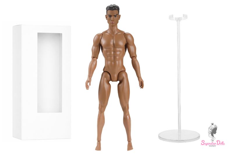 PRE-ORDER: 2026 13.5" "Muscle Man" Nude Articulated Male Fashion Doll with Box &amp; Stand