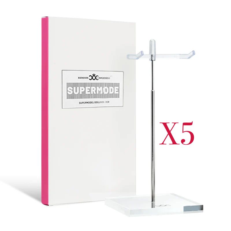 5 X Premium Telescopic Doll Stand with Steel Stem/Acrylic Base for 16/11.5-13.5" Fashion Dolls-Shoulder Bracket Style-P202