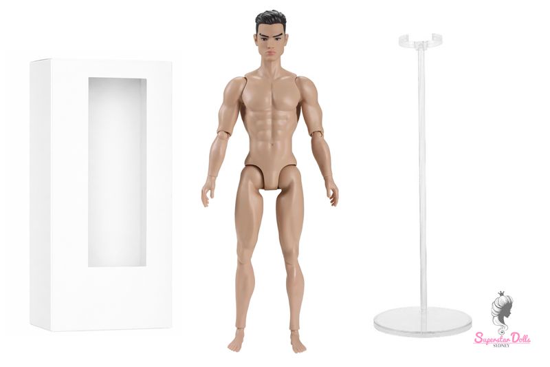 PRE-ORDER: 2026 13.5" "Muscle Man" Nude Articulated Male Fashion Doll with Box &amp; Stand