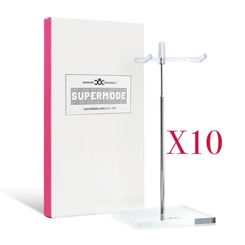 10 X Premium Telescopic Doll Stand with Steel Stem/Acrylic Base for 16/11.5-13.5" Fashion Dolls-Shoulder Bracket Style-P202