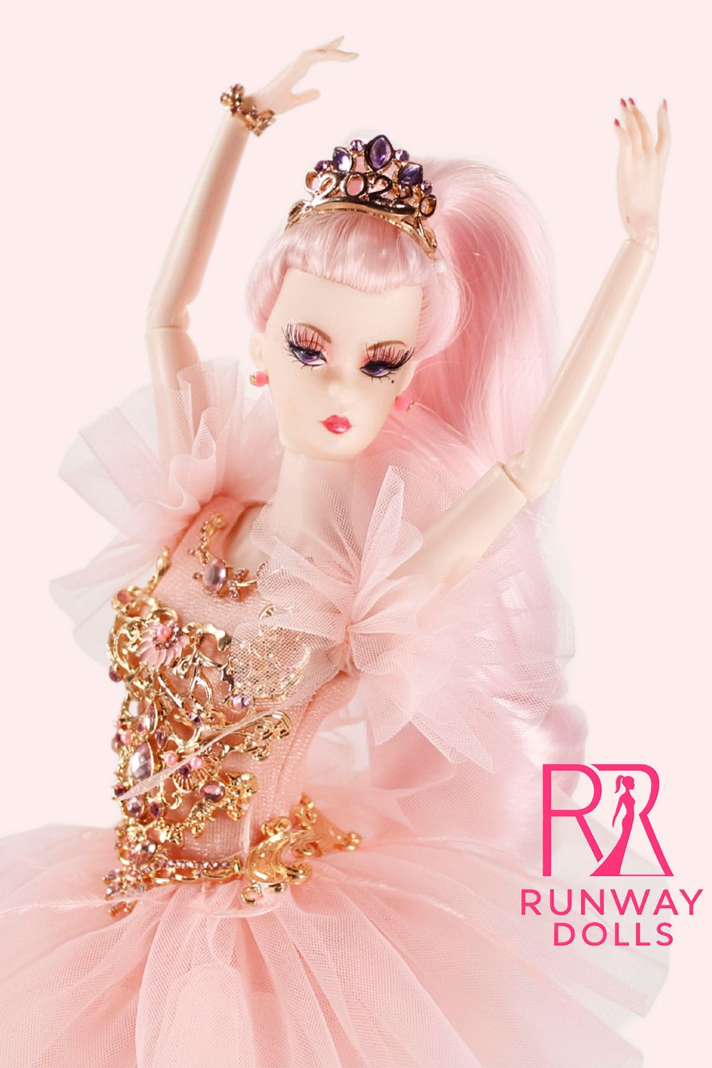2026 Runway Dolls: "The Pink Swan" Miss B.M Roberts 12.5" Custom Fashion Doll