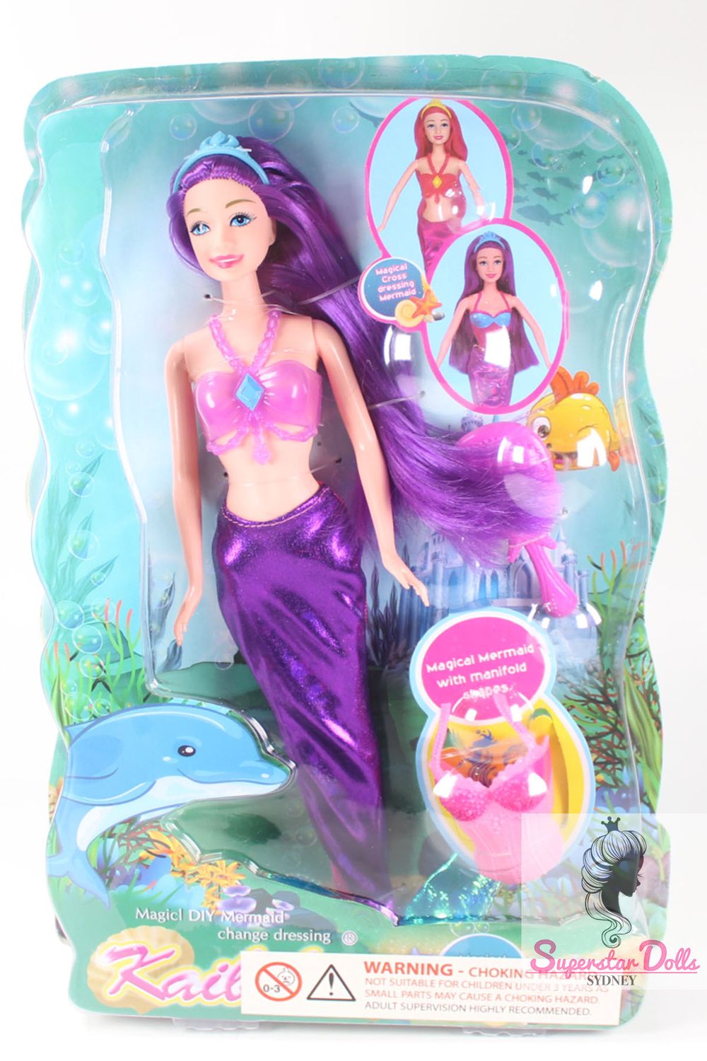 2026 Kaibibi 11.5" Barbie Style Clone Fantasy Mermaid 11.5" Fashion Doll-Pink Hair