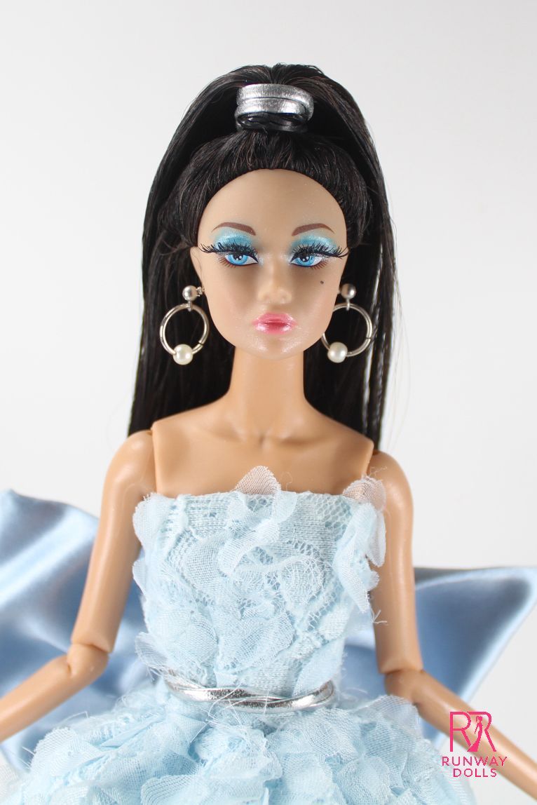 Runway Dolls: Handmade Metal Silver Hoop Pearl Earrings for Barbie &amp; 1/6 sized Fashion Dolls