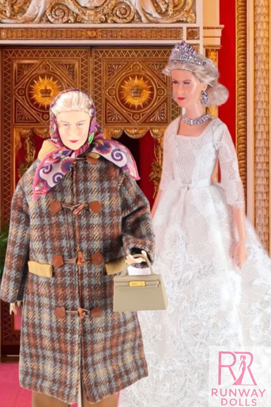2X 2026 Runway Dolls: "Royal Dinner" &amp; "Royalty In Balmoral" Lilibet 12.5" Custom Fashion Dolls Twin Set