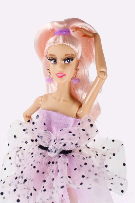 Runway Dolls: Handmade Metal Gold Purple Heart Pendant Earrings for Barbie &amp; 1/6 sized Fashion Dolls