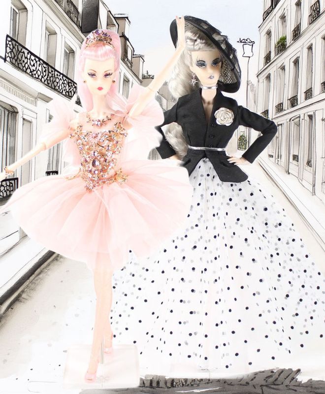 2X 2026 Runway Dolls: "Silver Screen Romance" &amp; "The Pink Swan" Miss B.M Roberts 12.5" Custom Fashion Dolls Twin Set